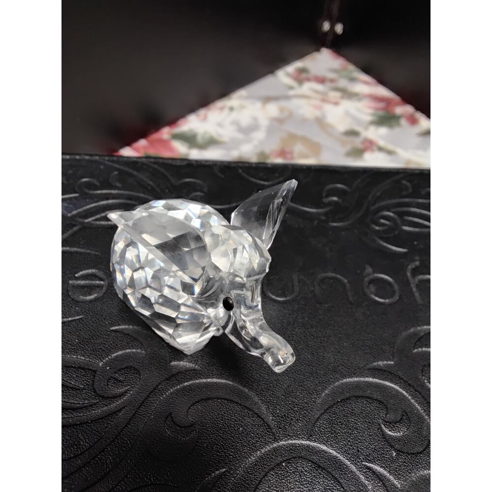 Swarovski crystal Baby Elephant trunk up with Box